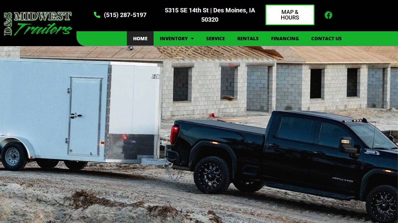 D&S Midwest Trailer Sales & Service website screenshot