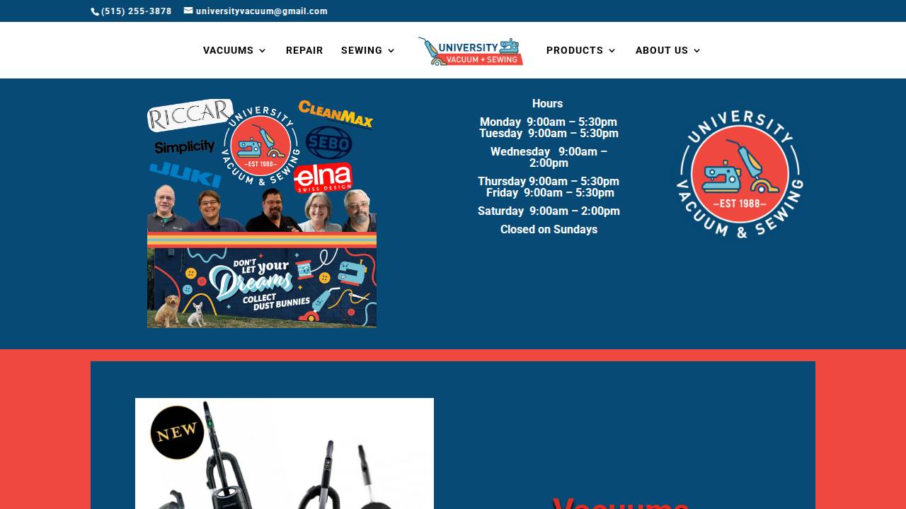 Windsor Vacuum Inc. website screenshot