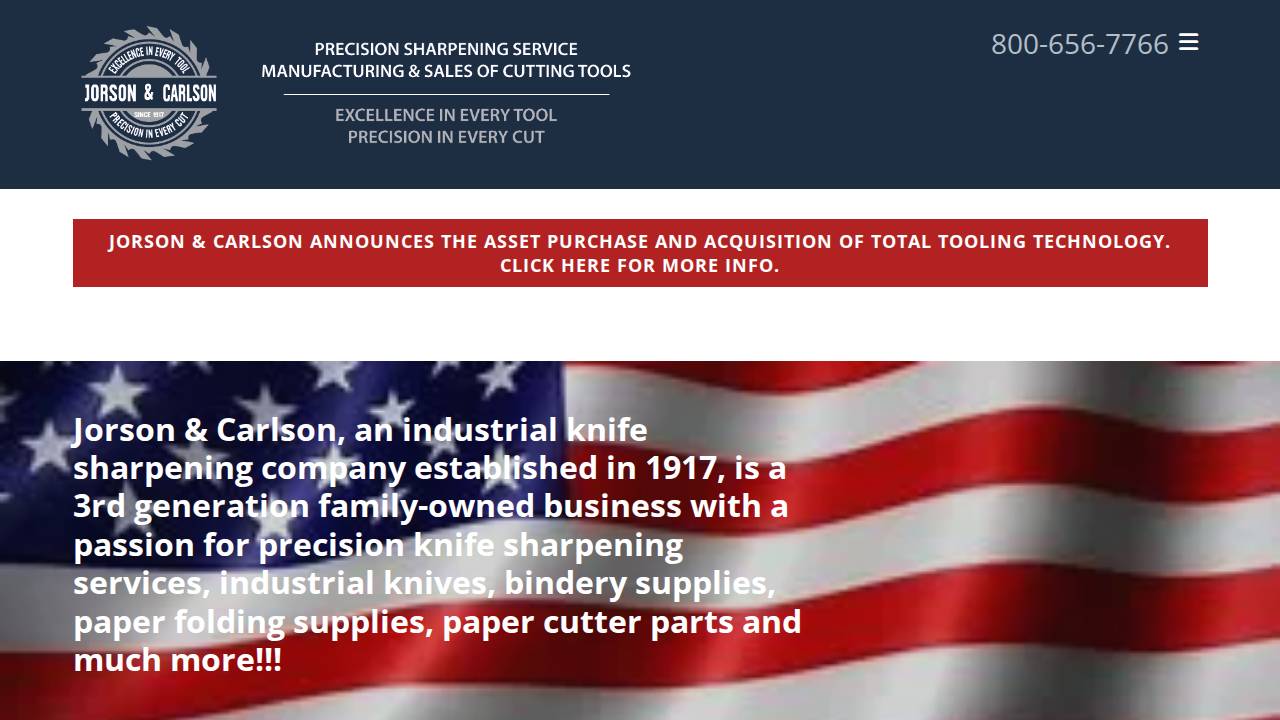 Jorson & Carlson Co. website screenshot