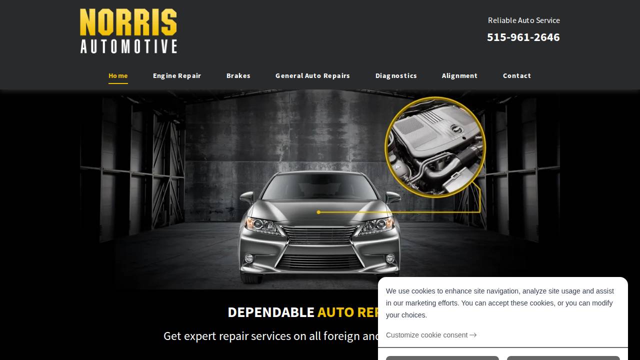 Norris Automotive Inc. website screenshot