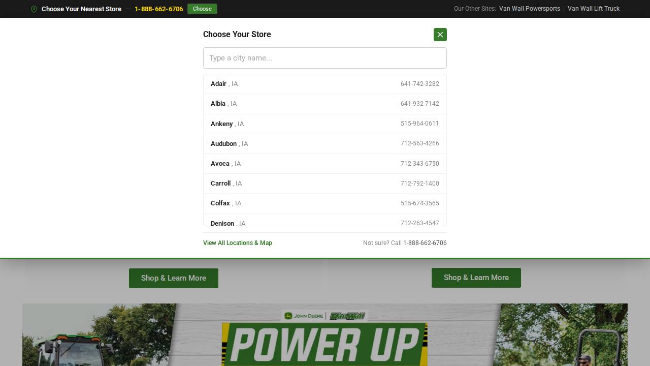 Van Wall Equipment website screenshot