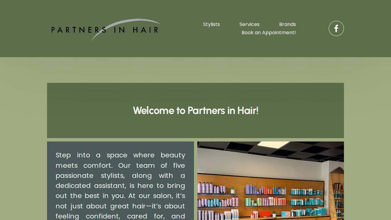 Partners In Hair LLC website screenshot