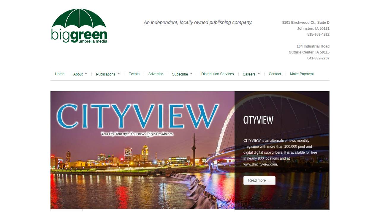 Big Green Umbrella Media Inc. website screenshot