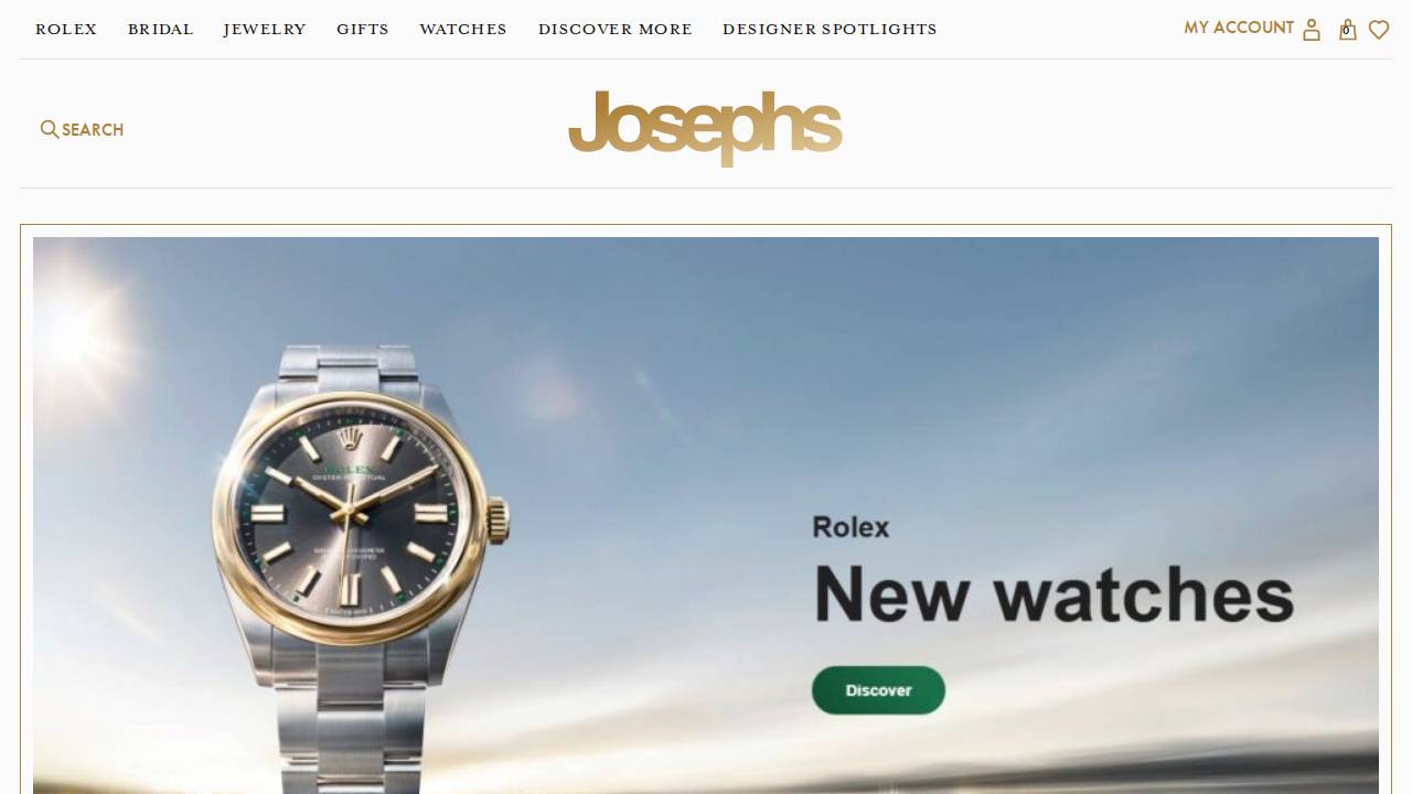 Josephs Jewelers website screenshot