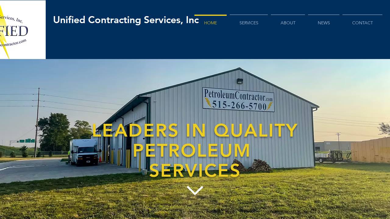 Unified Contracting Services Inc. website screenshot