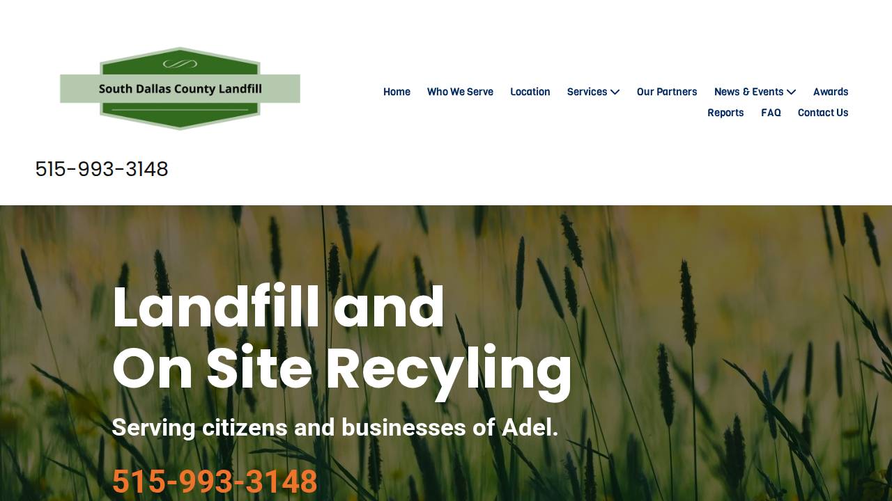 South Dallas County Landfill website screenshot