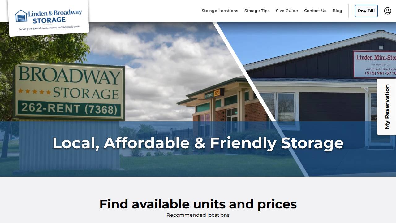 Linden Storage Group Inc. website screenshot