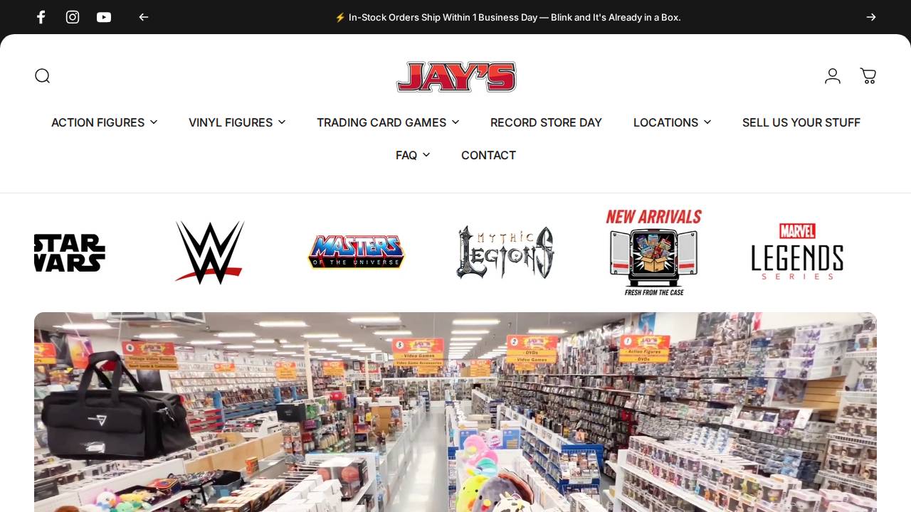 Jays Cd & Hobby website screenshot