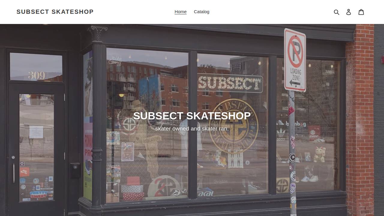 Subsect Skateshop Inc. website screenshot