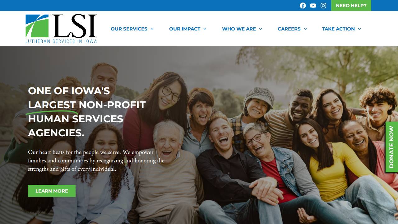 Lutheran Services In Iowa Inc. website screenshot