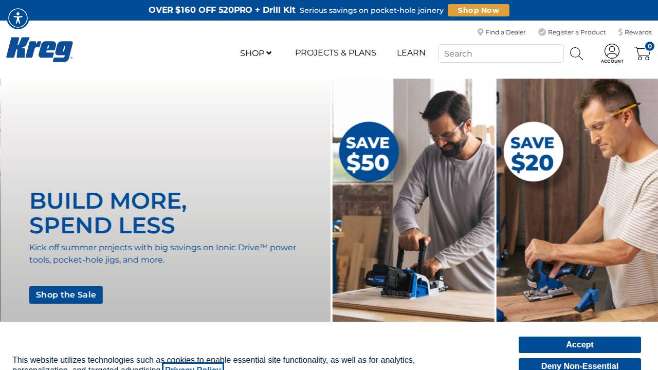 Kreg Enterprises Inc. website screenshot