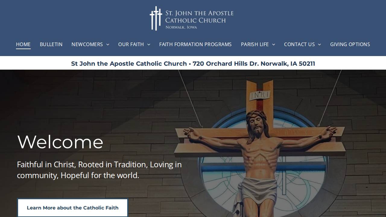 St Johns Church website screenshot
