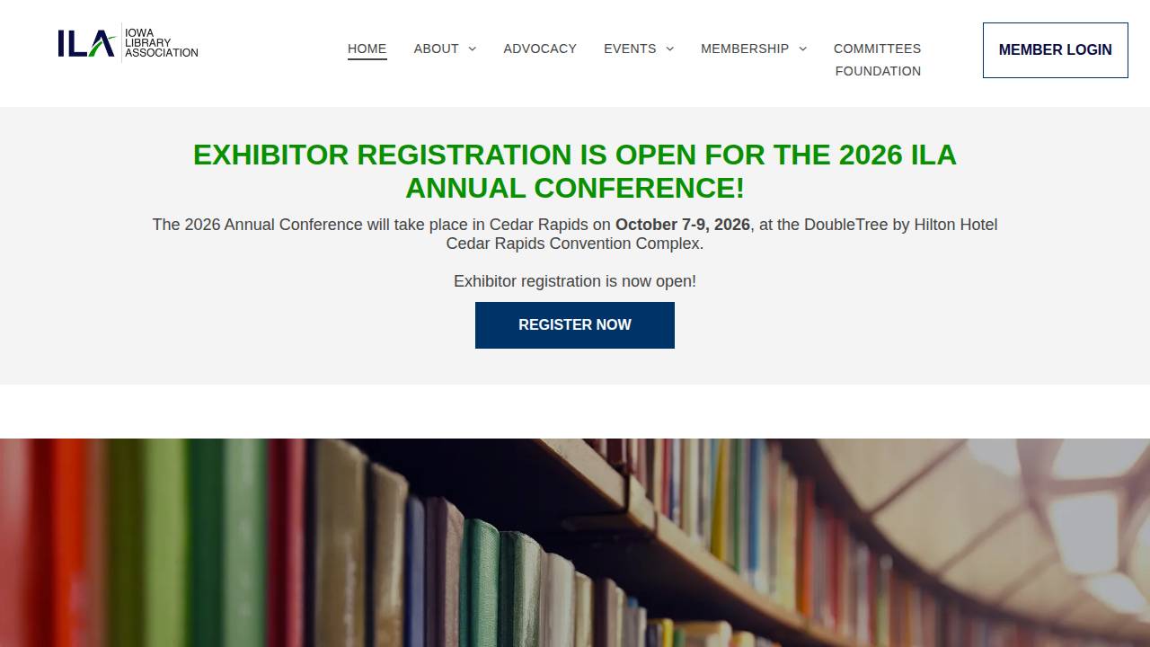Iowa Library Association Foundtn website screenshot