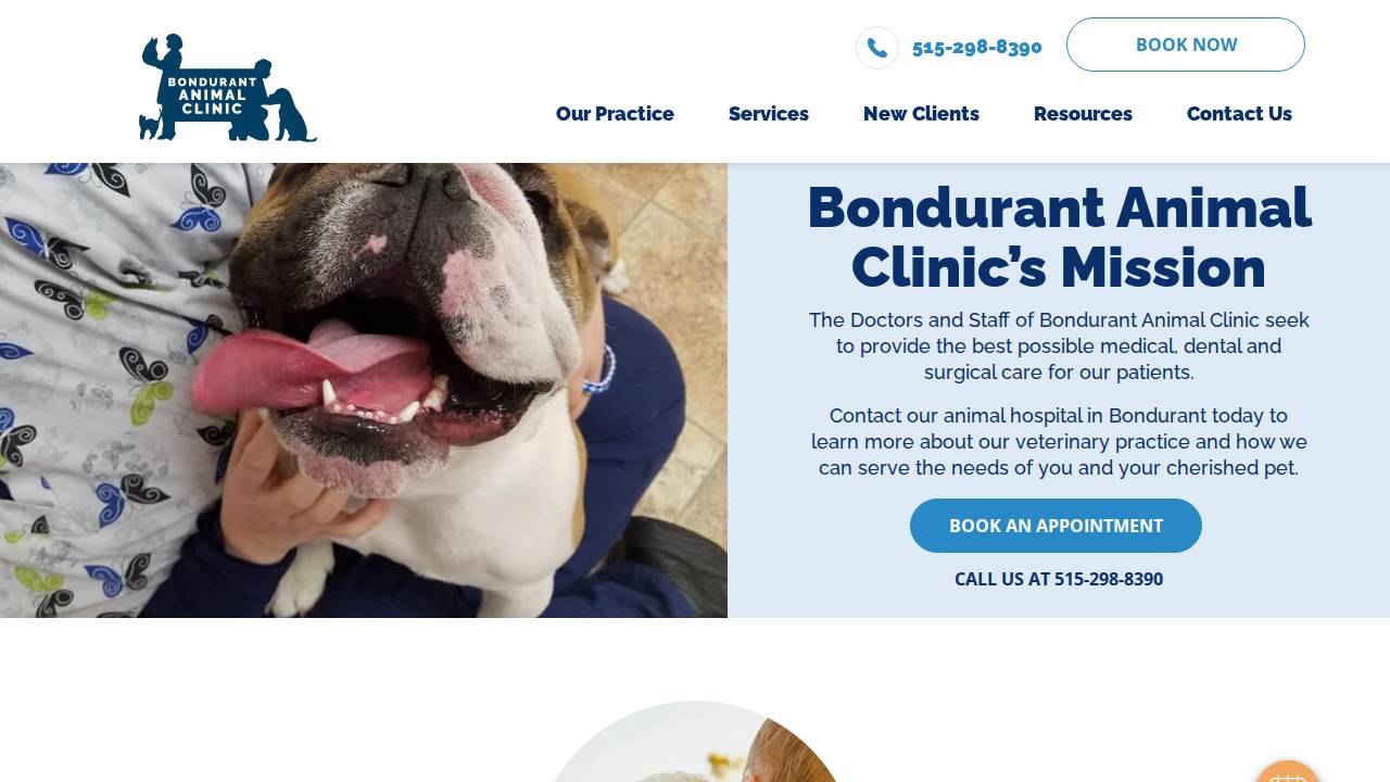 Bondurant Animal Clinic website screenshot