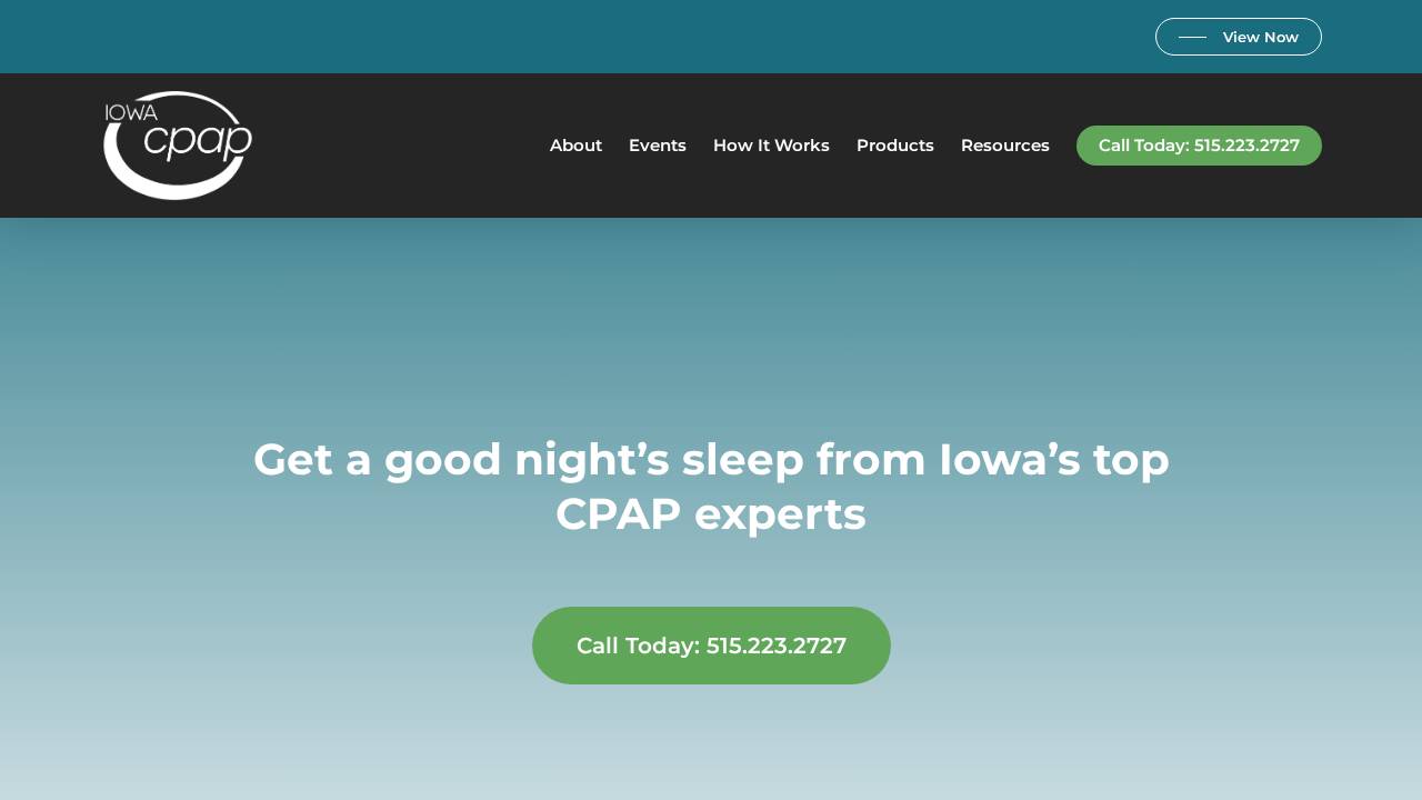 Iowa Cpap website screenshot