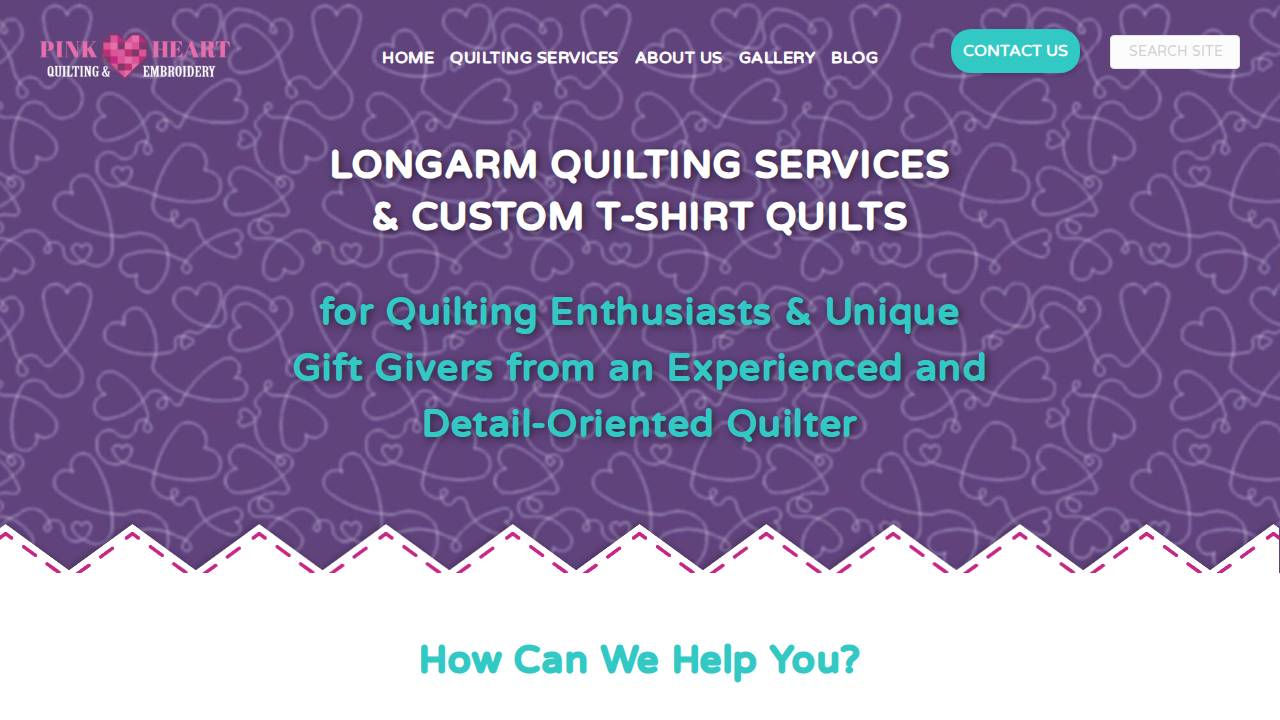 Binding Hearts Quilting LLC website screenshot