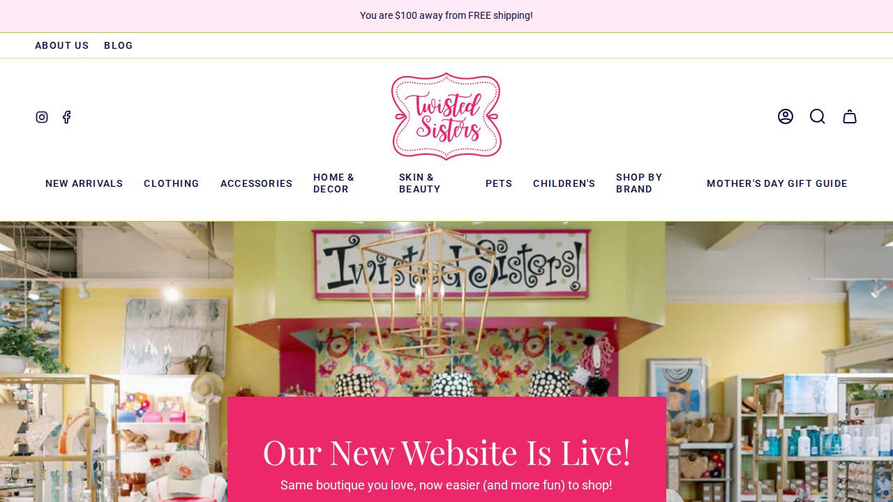 Twisted Sisters Jewelry Design website screenshot