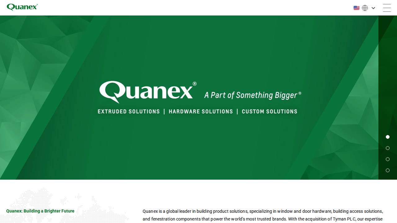 Quanex Screens LLC website screenshot