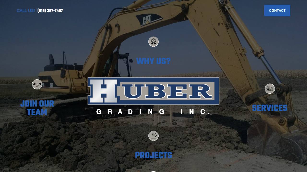 Huber Grading & Land Development website screenshot