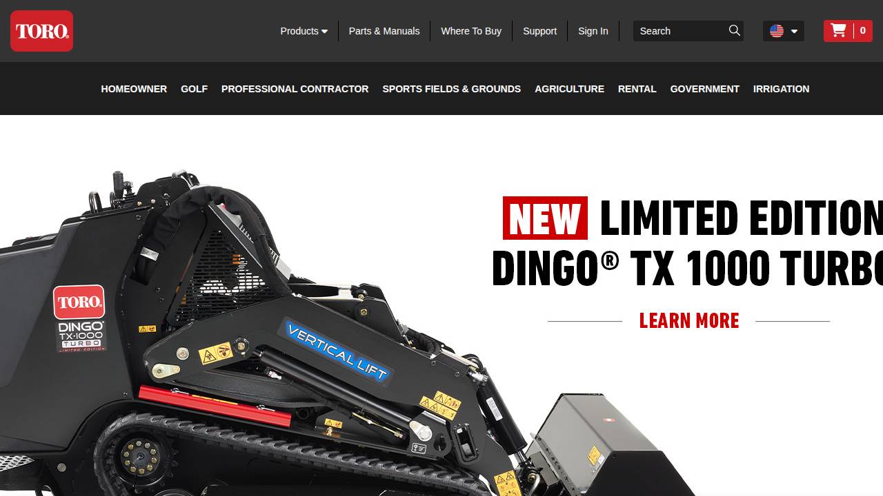 Toro Company website screenshot