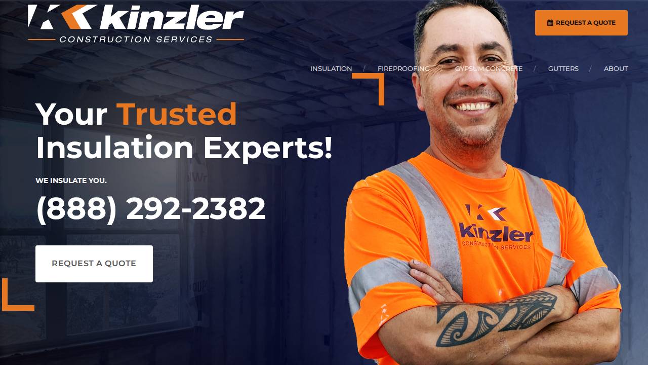 Kinser Construction website screenshot