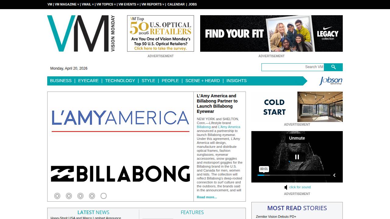 Hoya Optical Labs Of America website screenshot