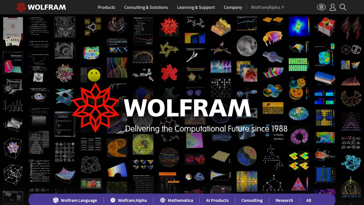 Wolfram Research Inc. website screenshot