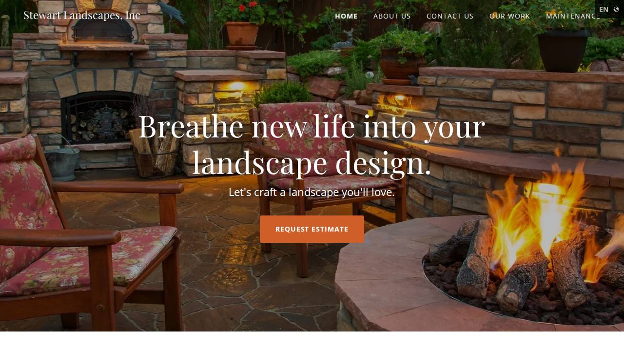 Stewart Landscapes Inc. website screenshot