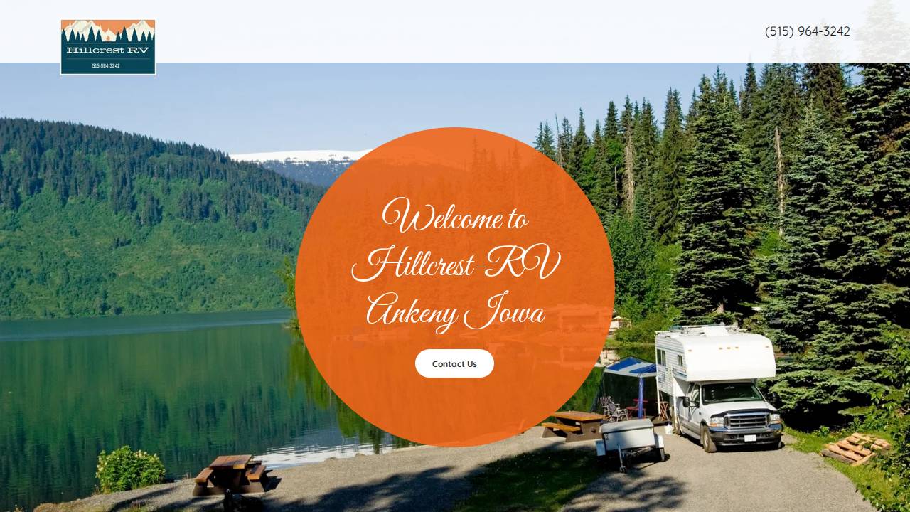 Hillcrest Rv website screenshot