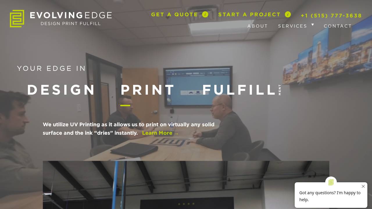 Evolving Edge Graphics LLC website screenshot