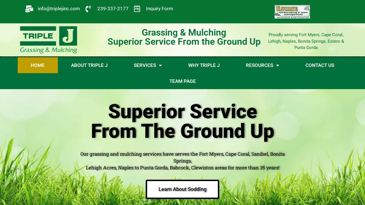 Triple J And A Inc. website screenshot