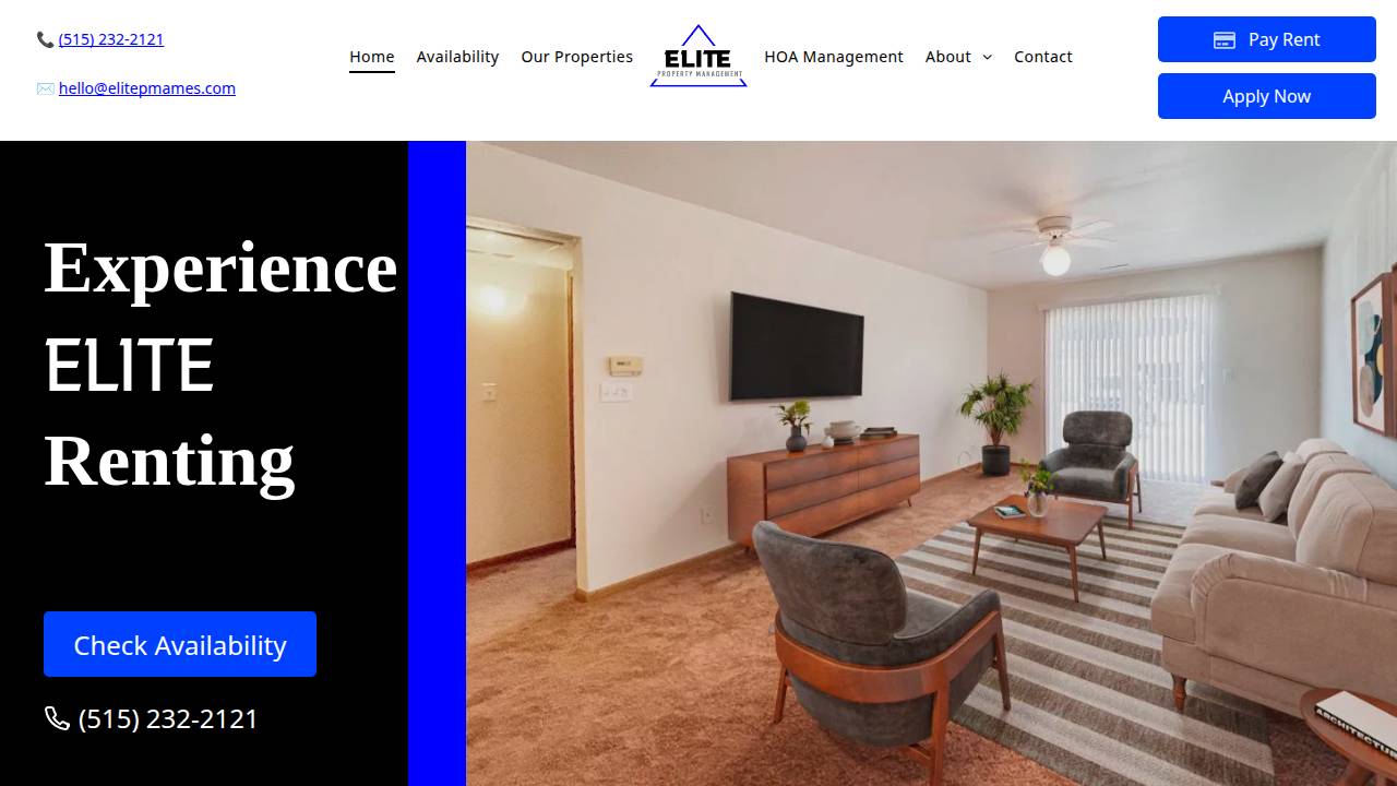 Elite Property Services website screenshot