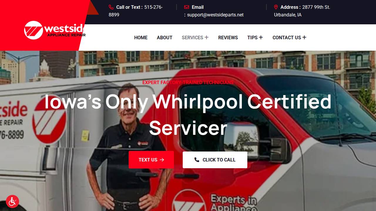 Jbl Appliance Service Inc. website screenshot