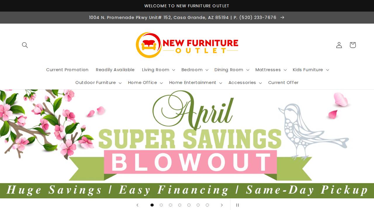 New Furniture Outlet Inc. website screenshot