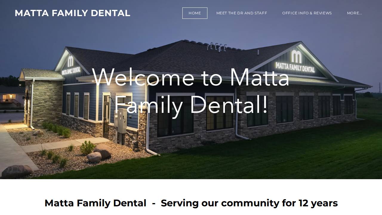 Rachel N Matta Family Dental PC website screenshot