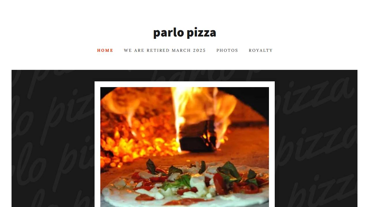 Parlo Pizza LLC website screenshot
