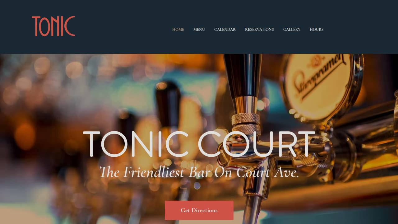 Tonic On Court website screenshot