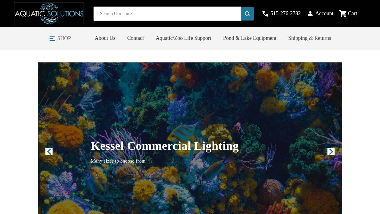 Aquatic Solutions LLC website screenshot