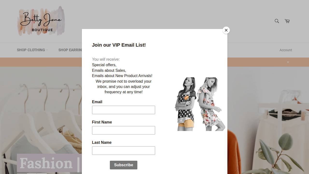 Betty Jane LLC website screenshot