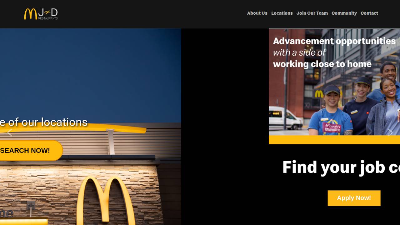 J & D Restaurants 2 Inc. website screenshot