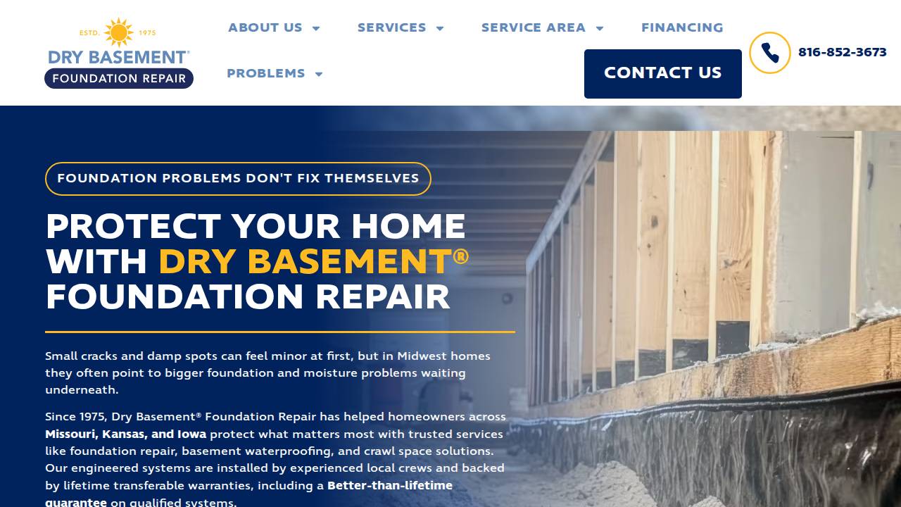 Dry Basement Inc. website screenshot