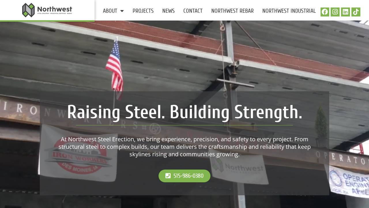 Northwest Steel Erection website screenshot