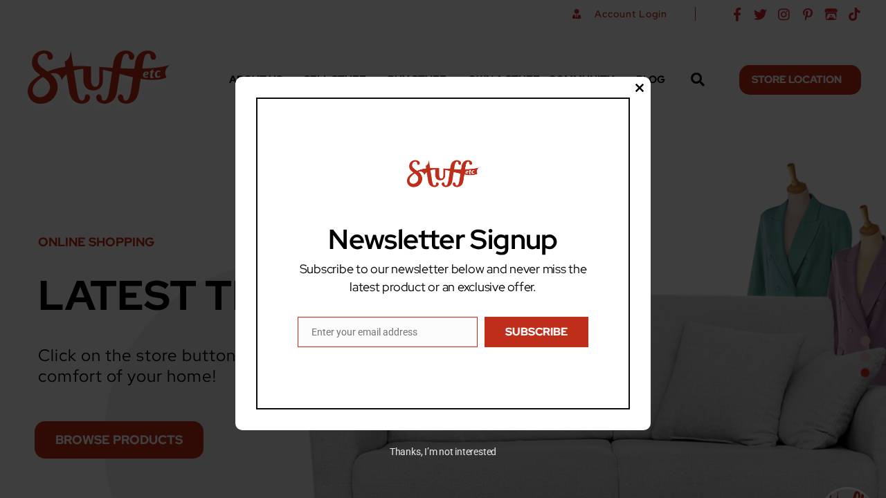 Stuff Etc Ankeny Inc. website screenshot
