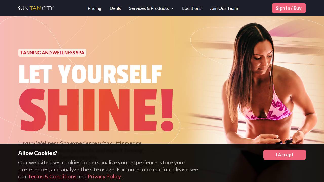 Sun Tan City website screenshot