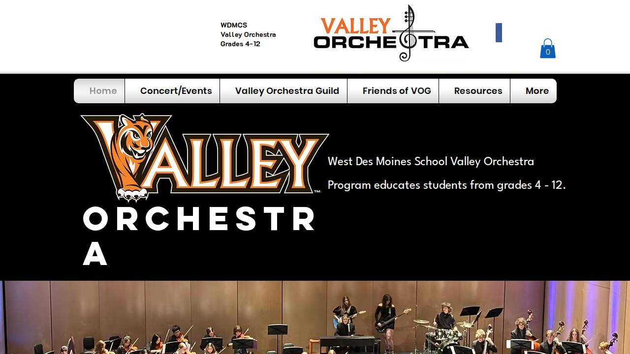 Valley Orchestra Guild website screenshot