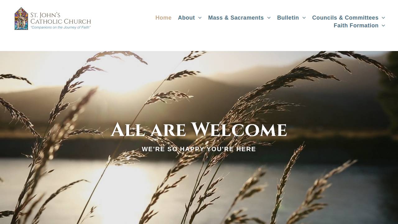 St Johns Catholic Church website screenshot