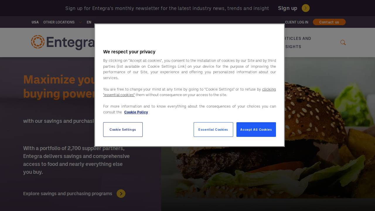 Entegra Procurement Services website screenshot