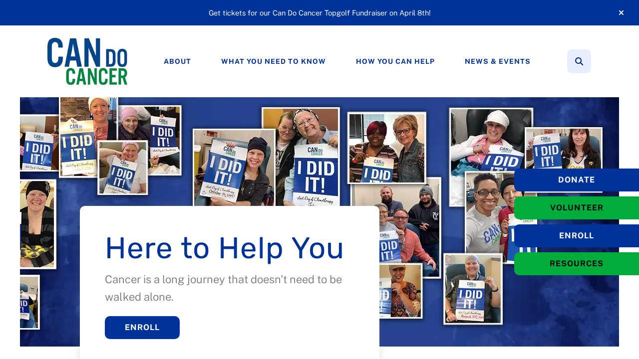 Can Do Cancer website screenshot