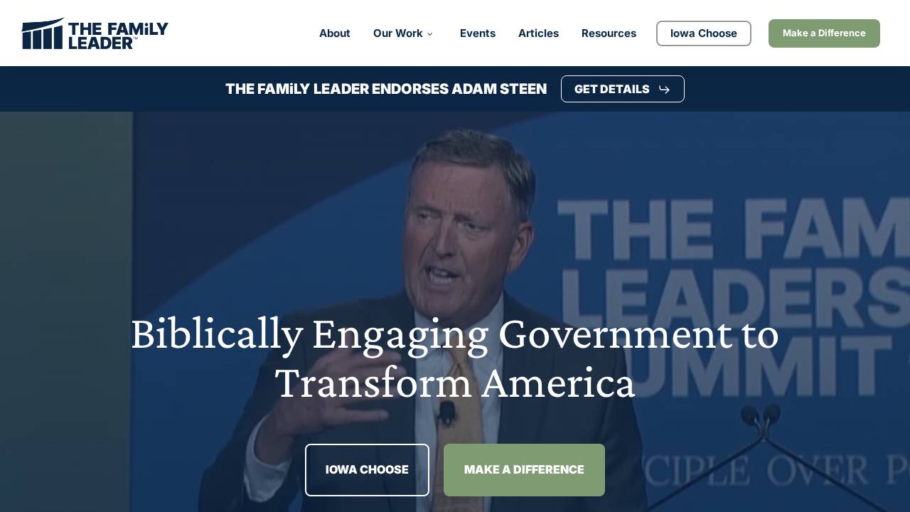 Family Leader Foundation The website screenshot