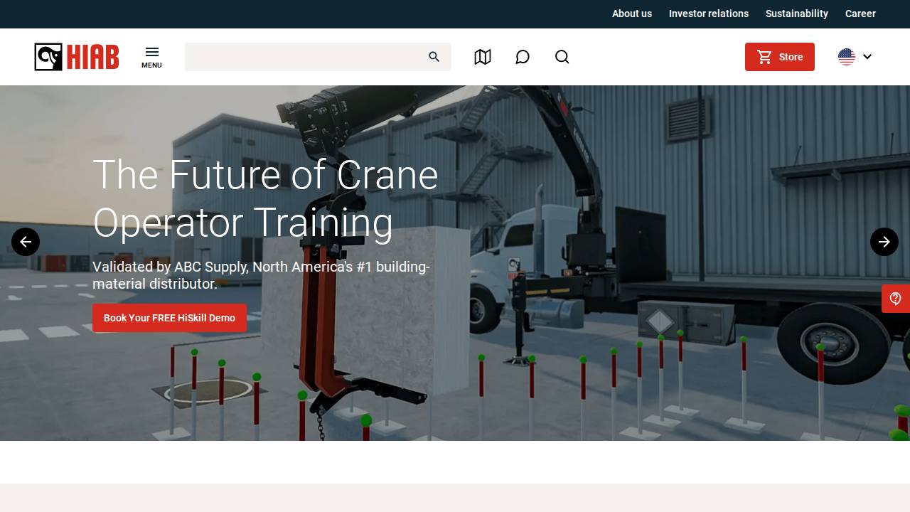 Hiab USA Inc. website screenshot